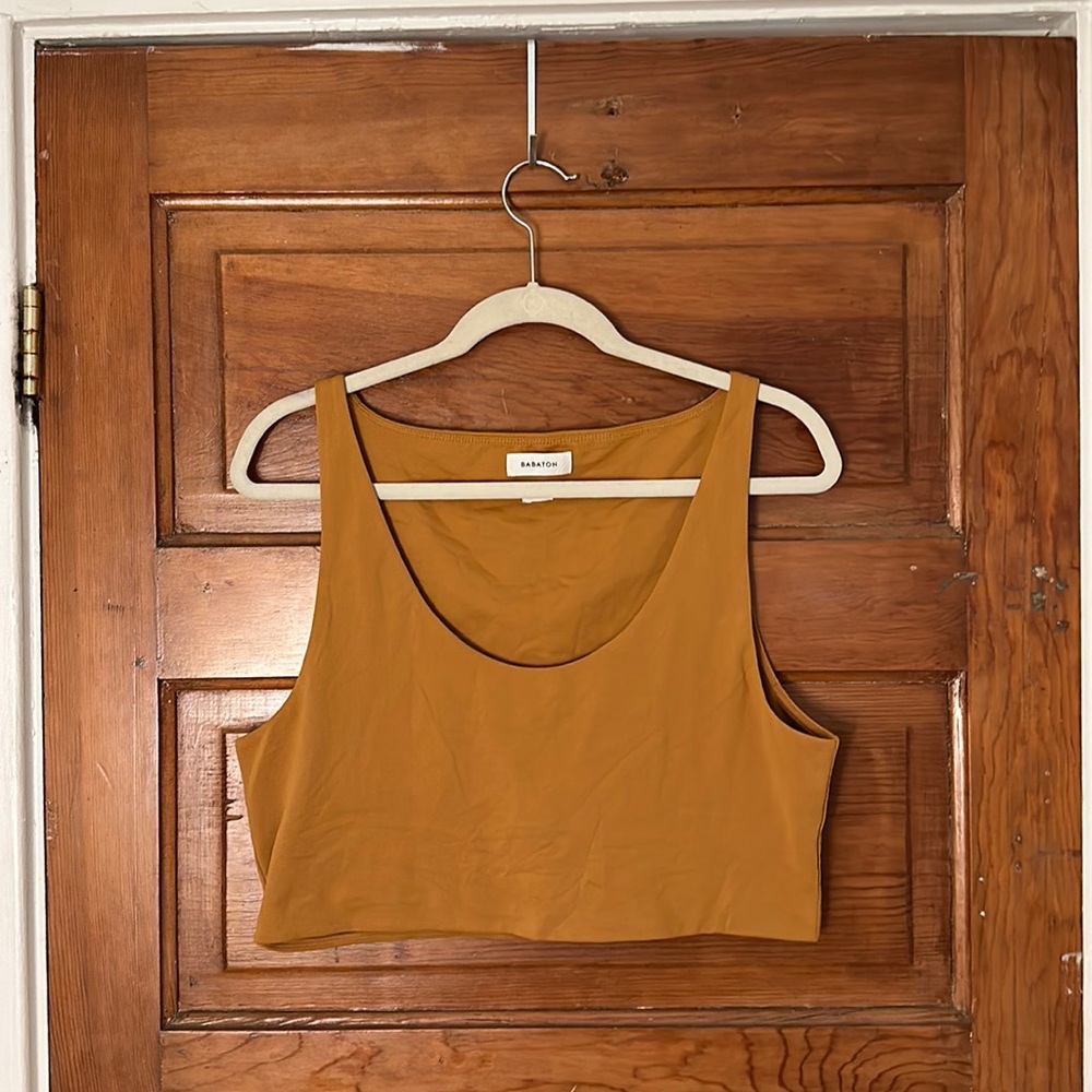 Babaton Mustard Yellow Crop Top